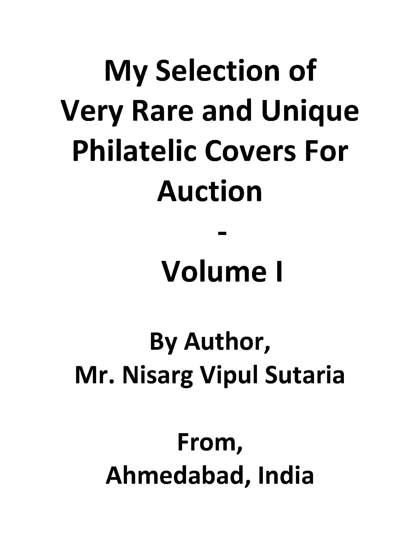 Philatelic Covers For Auction, catalogue d'enveloppes uniques et plis postaux historiques