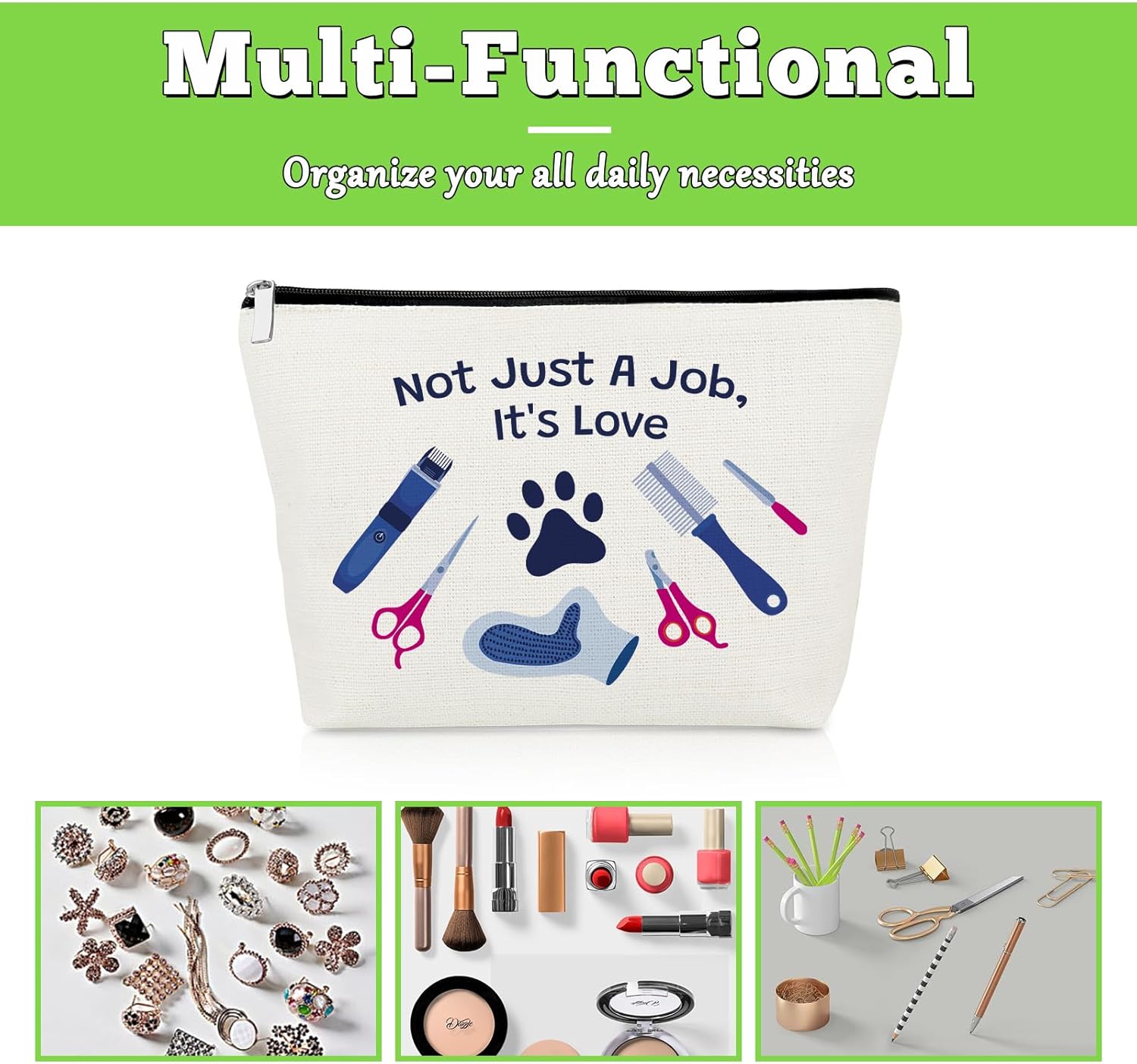 Dog Grooming Gifts Makeup Bag Thank You Gift for Dog Groomer Women Pet Animal Hairdresser Stylist Coworker Cosmetic Bag Pet Groomer Gifts Christmas Thanksgiving Day Birthday Present Travel Pouch - Image 7