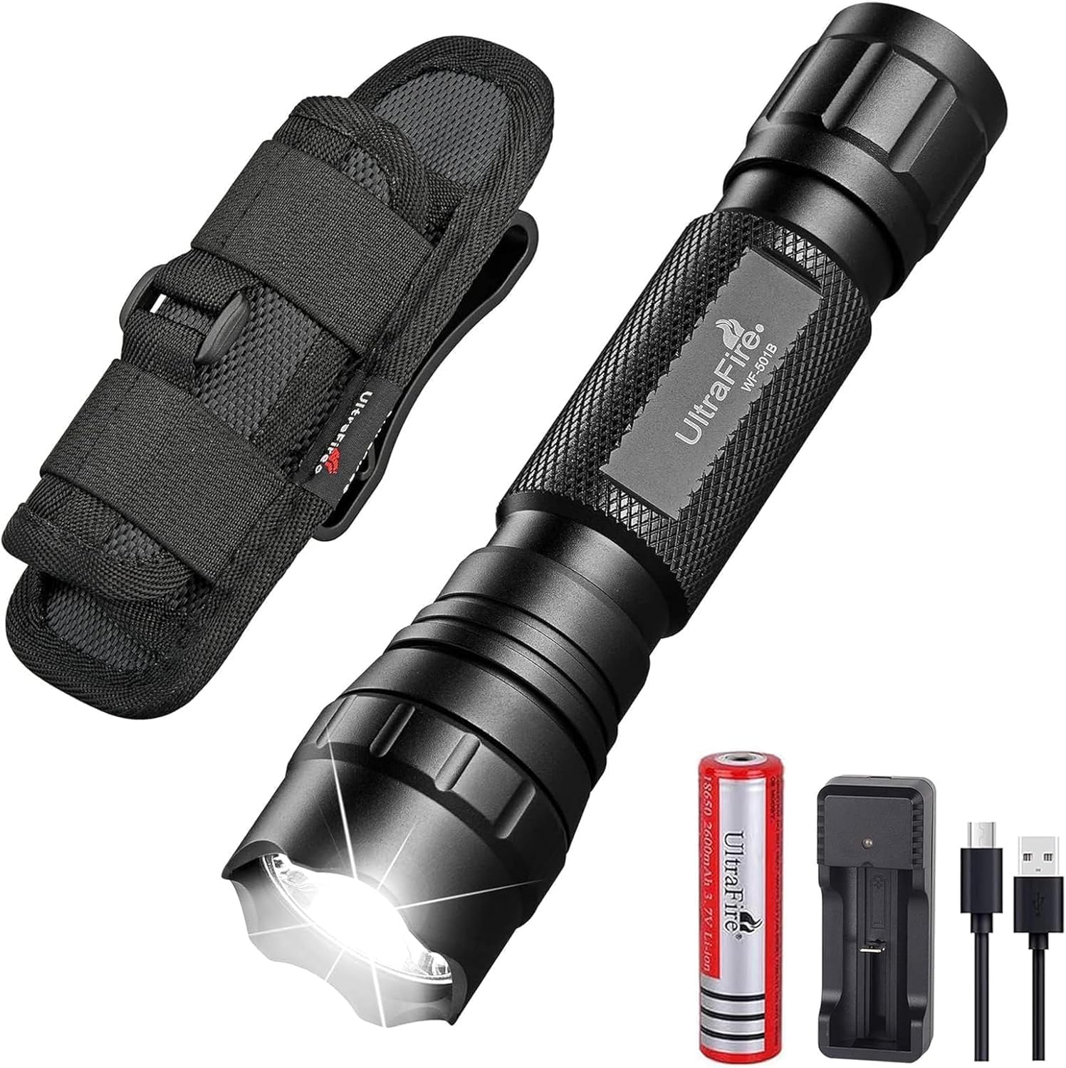 Torcia LED Tattica Ricaricabile USB | Alta Luminosità | Impermeabile