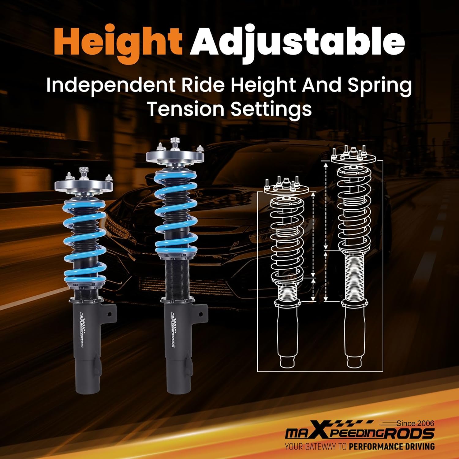 maXpeedingrods Coilovers for BMW E38 7 Series RWD 1995-2001 24-Level 5