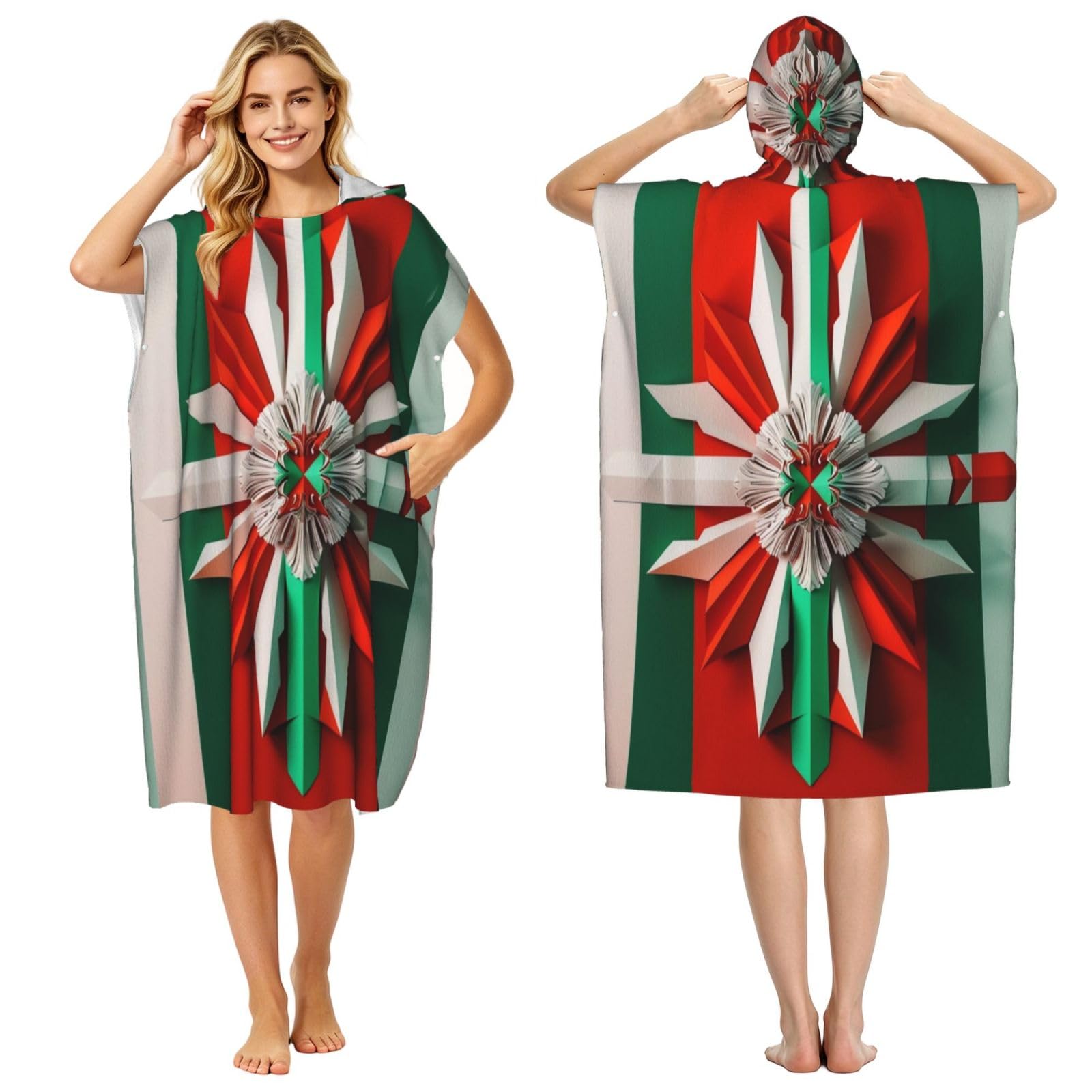 DTHKJNLSF Flag Of North Rhine Westphalia Adult Hooded Beach Poncho Towel