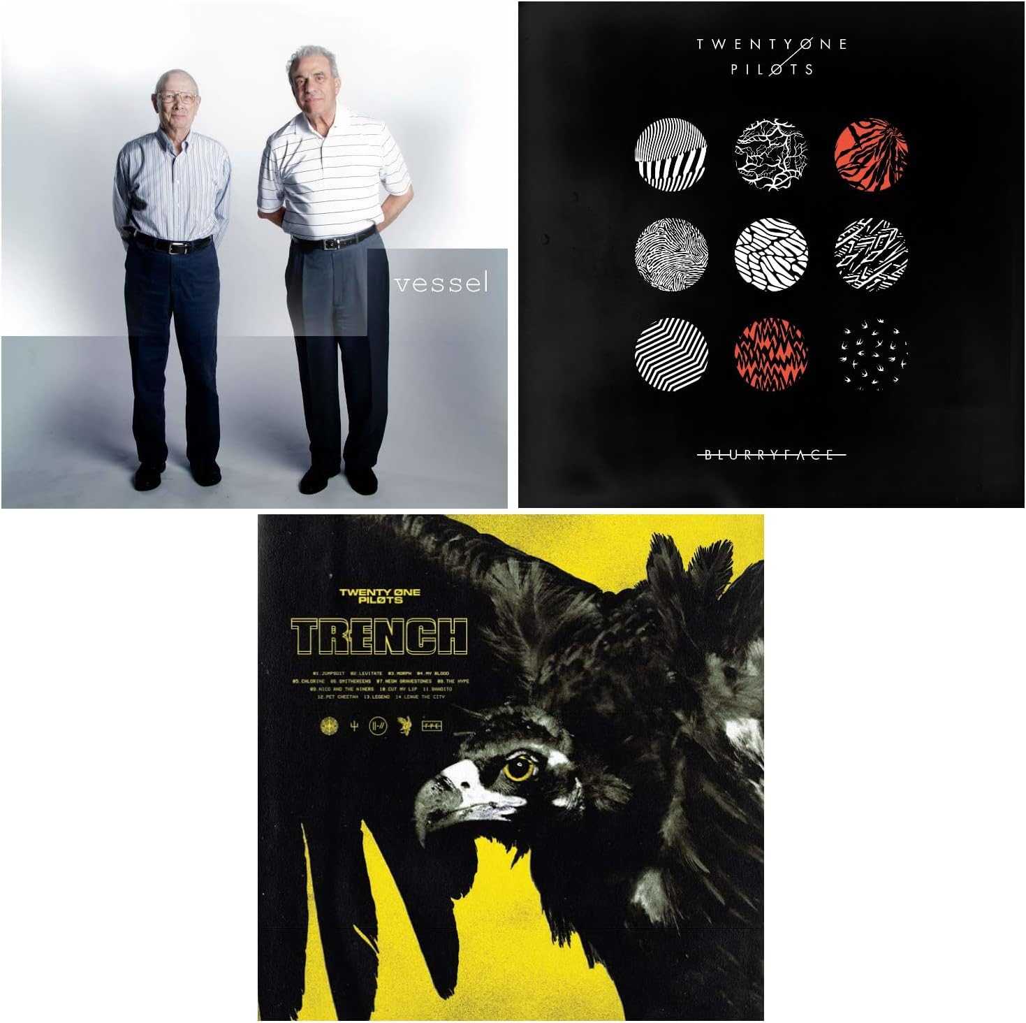 Vessel - Blurryface - Trench - Twenty One Pilots 3 CD Album Bundling