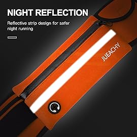 Jueachy Running Belts for Women Waterproof Fanny Pack Running Waist Pouch Phone holder Adjustable Sports Money Belt with Headphone Port