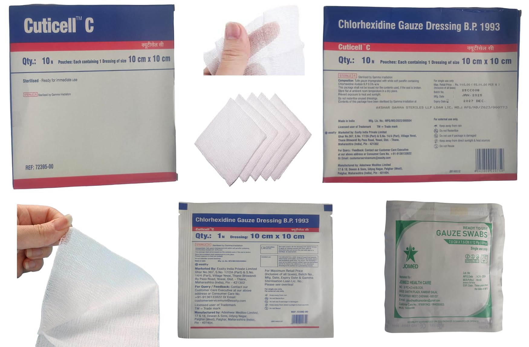 GAUZE　CD 10枚セット Buy Chlorhexidibne Gauze Dressing,10pcs per box, Size :10cm x 10cm