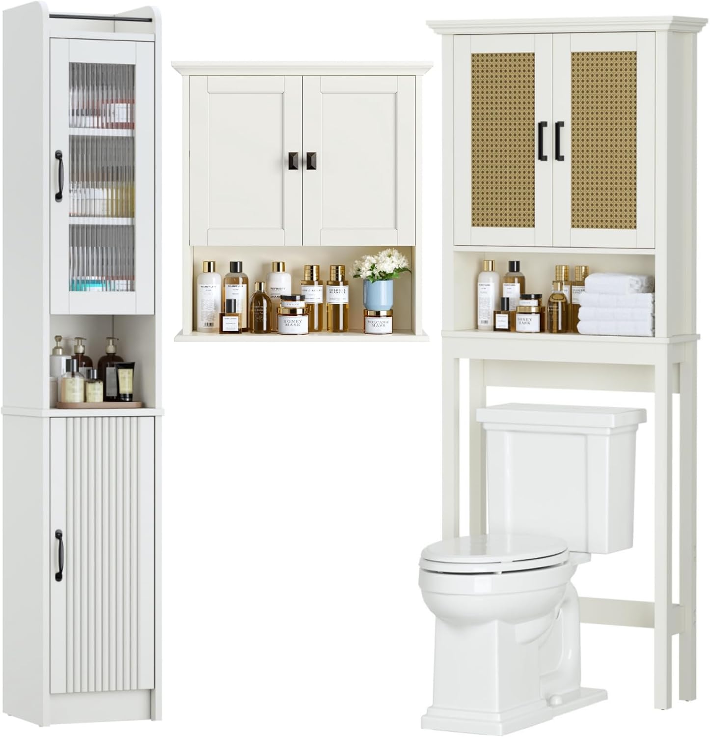 Over The Toilet Storage Cabinet, Over Toilet Storage Cabinet with Rattan Door