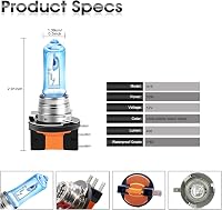 TECTICO H15 Halogén Izzó 5000K Ultra Meleg Fehér - 130% Fényerő, 12V Autó Fényszóró, Távolsági és Tompított Világítás, 2db Szett 6