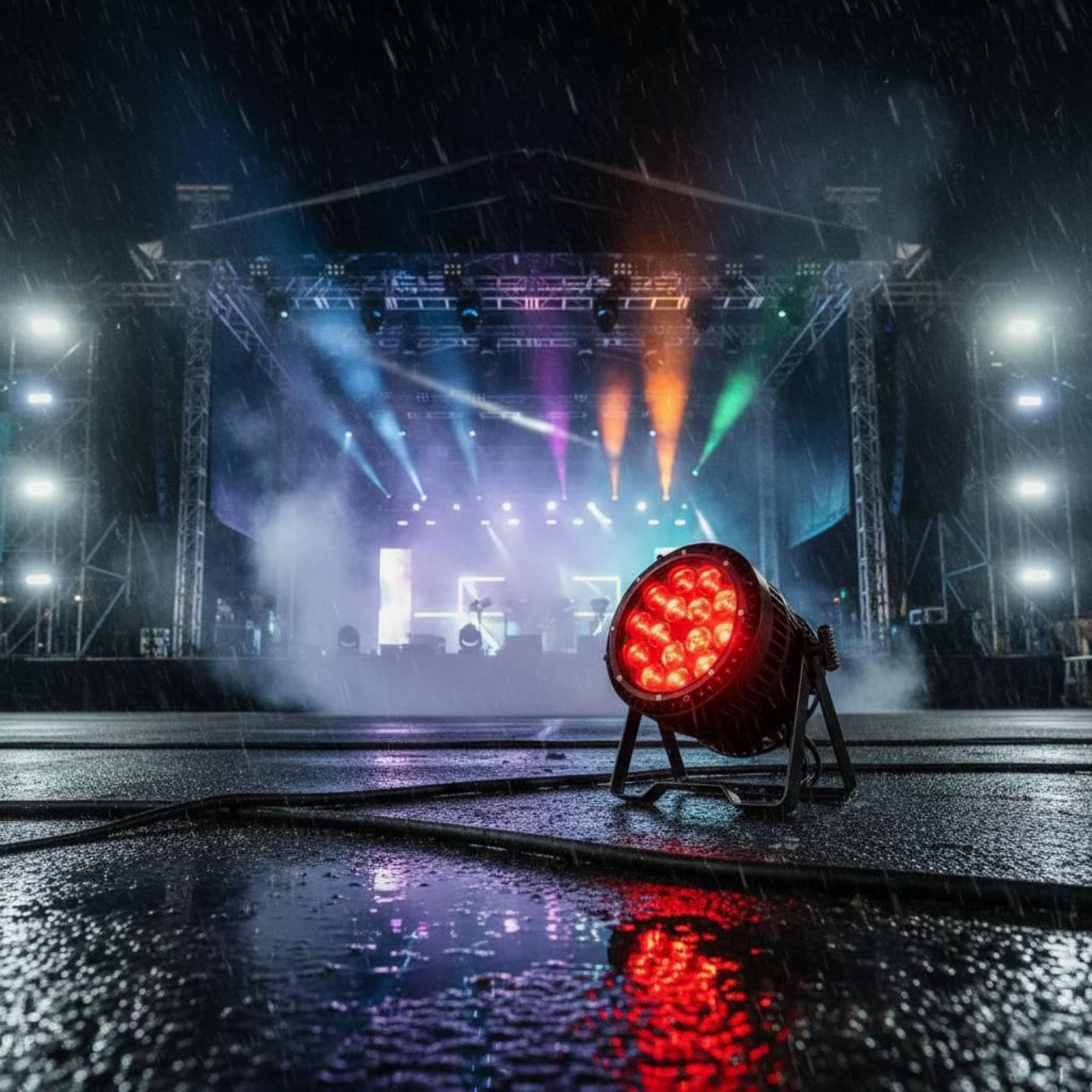 Bühnenstrahler LED Scheinwerfer Flutlicht Washlight mit Wetterfestem IP65 Gehäuse 15x20w RGBW Motorischem 10°–60° DMX512 Kontrolle für
