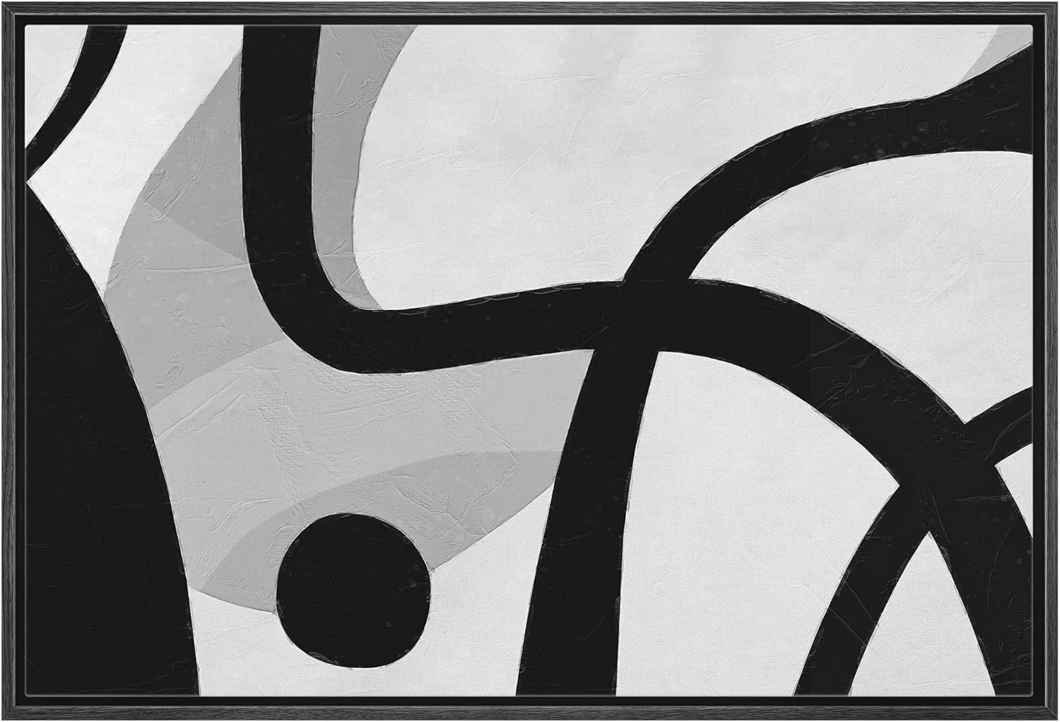 wall26 Framed Canvas Print Wall Art Black, White & Gray