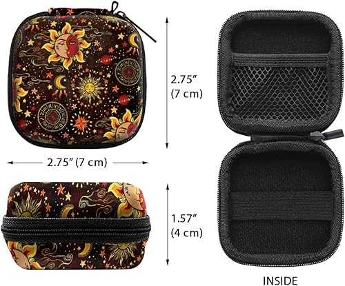 Vista 3 de WIRESTER Funda portátil inalámbrica para auriculares, bolsa de almacenamiento de auriculares, soporte para auriculares con mosquetón negro Sol
