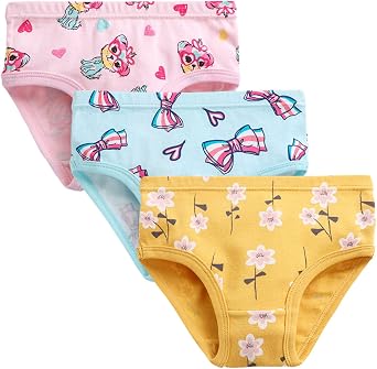 Kids Children Girls Underwear Cute Print Briefs Shorts Pants Cotton Underwear Trunks 3PCS Cute Underwear