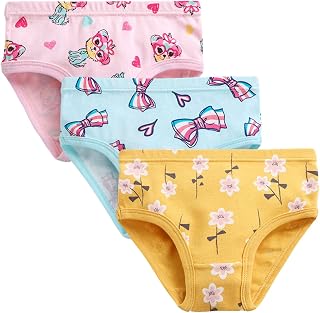 Roupa íntima infantil infantil e feminina com estampa fofa shorts calças de algodão 3 peças de algodão infantil