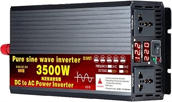 Car Power Inverter 3500W 4000W 5500W Pure Sine Wave Inverter 12V 24V 48V 60V 72V to 110V/230V 240V Solar Inverter Voltage Converter Transformer with LCD Digital Display Outlet,for Car,Truck,Camping35