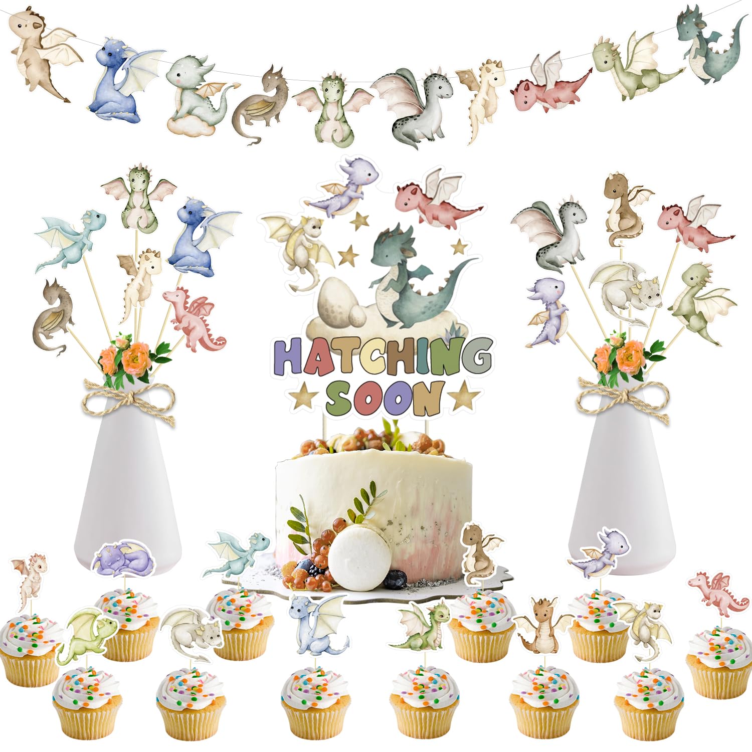 Decorazione Compleanno Dragon 6 Anni - Set Palloncini, Topper Torta, Festa A Tema Anime