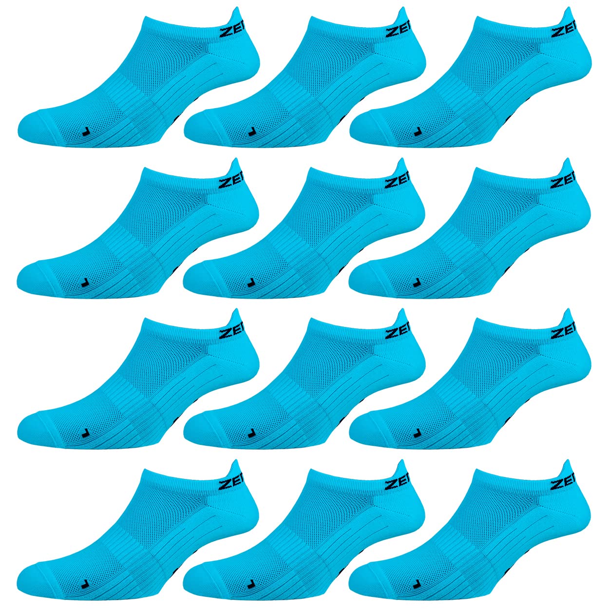 Zen Core blaue Sneaker Füßlinge 3, 6, 12 Paare, Größe 40-43 und 44-47 für Herren, kurze Socken, Sport&Freizeit, Laufsocken, Fitness, Fahrradfahren, Running Socken, Atmungsaktiv, Antiblasen