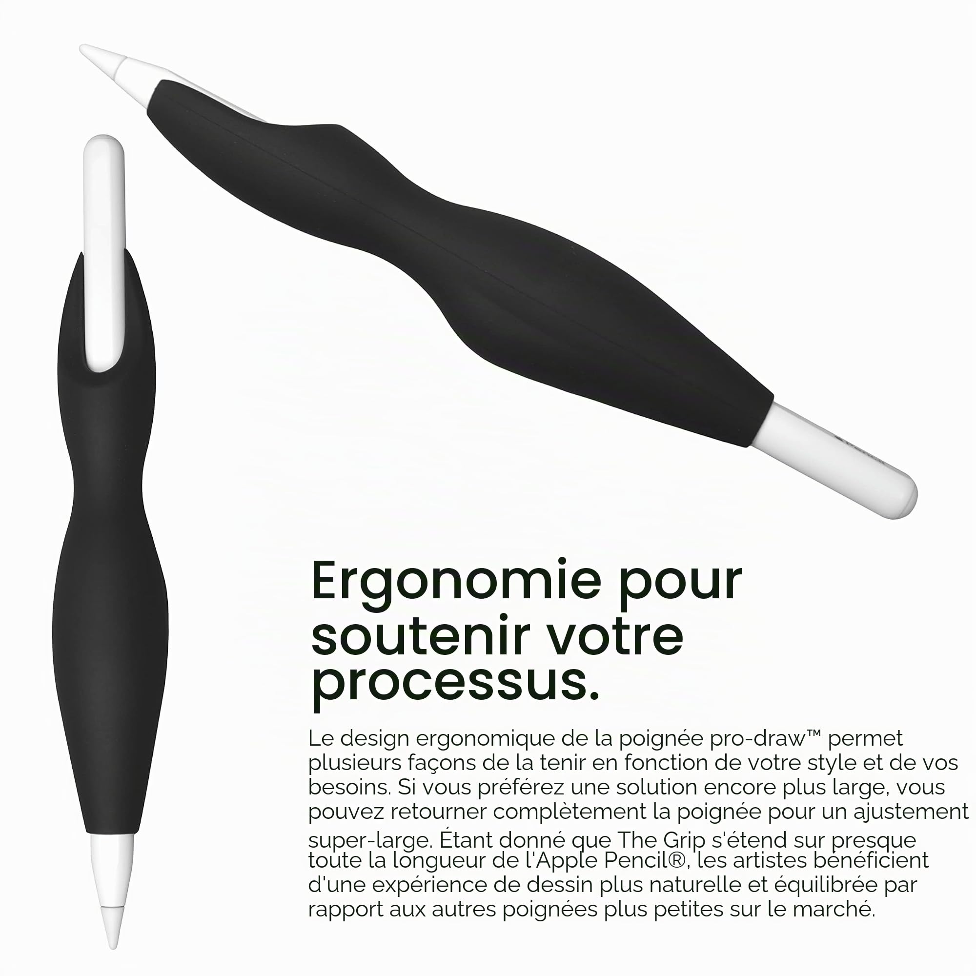 La poignée pour Apple Pencil 1ère et 2ème génération // plus de confort et un meilleur contrôle.