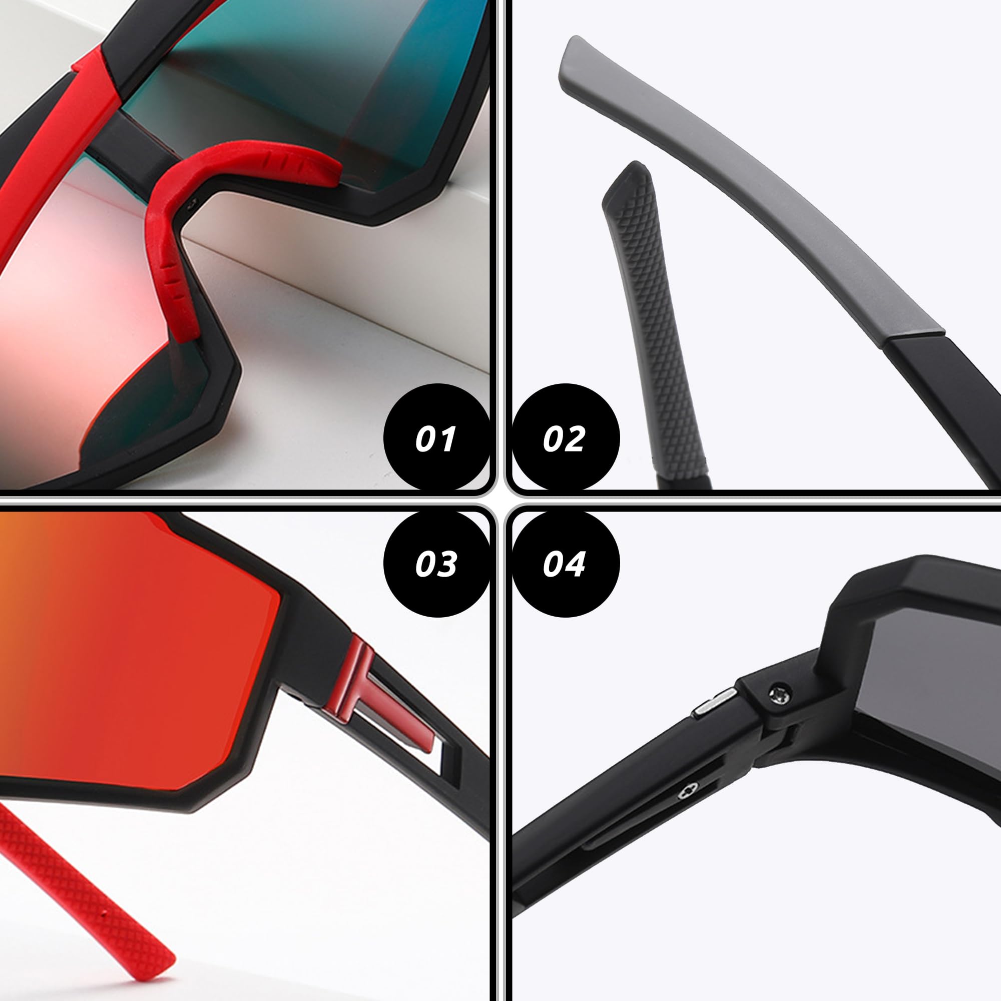 Polarisierte Sport-Sonnenbrille für Männer Frauen Jugend Kinder, UV400 Sport Sonnenbrille für Radfahren Baseball Angeln Outdoor