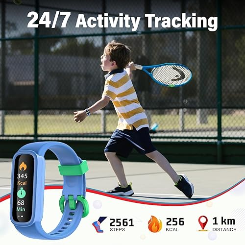 Miniatura 2 de EURANS Rastreador de actividad física para niños, niñas y adolescentes, rastreador de actividad diario impermeable con monitor de frecuencia