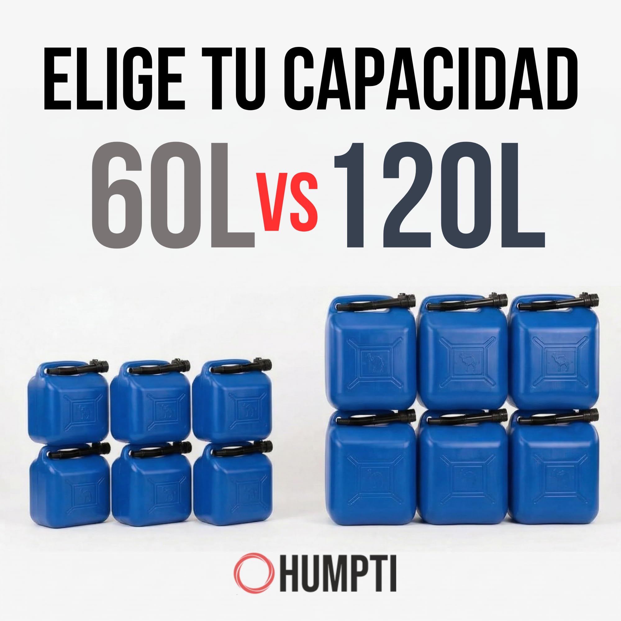 Humpti Garrafa Gasolina 20L Homologada Pack de 6 - Bidón Combustible Plástico con Visor de Nivel - Bidones para Gasolina y Gasoil Homologados 120 Litros — view 5