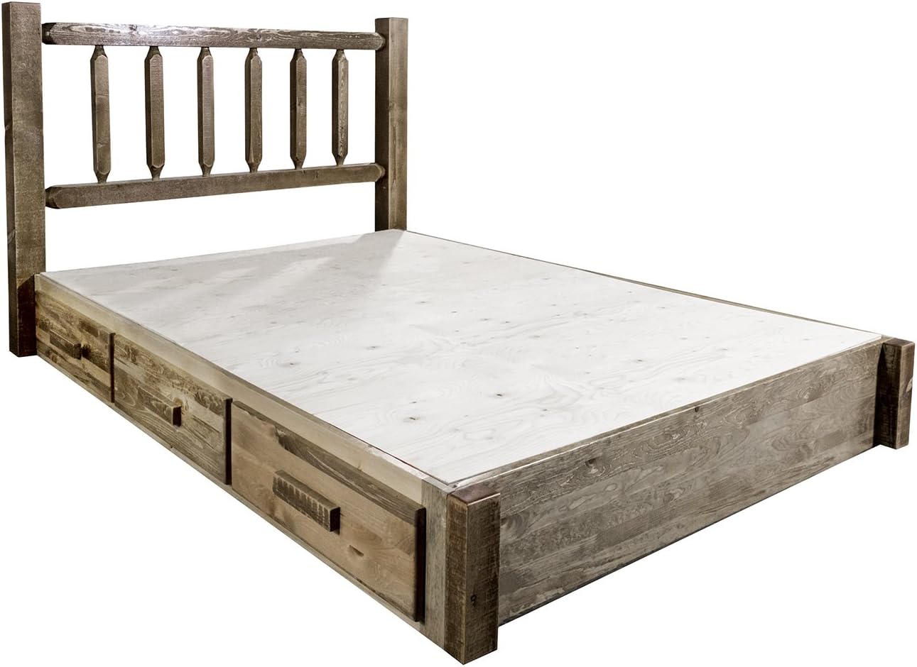 Montana Woodworks Homestead Collection Twin Platform Bed with Storage, Stain & Lacquer Finish