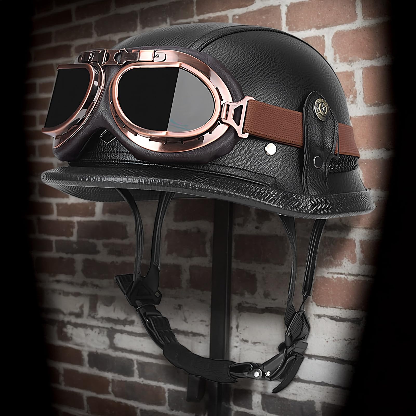 Casco Stile Tedesco - Casco Protettivo Per Scooter,Sicurezza Scooter Eleganti e Protezione Testa per Motociclo