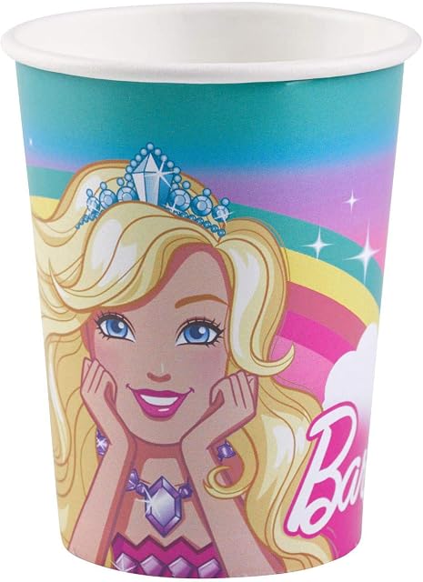 amscan 11012121 Barbie Dreamtopia Paper Cups 250ml-8 Pcs, 8 Count (Pack of 1)
