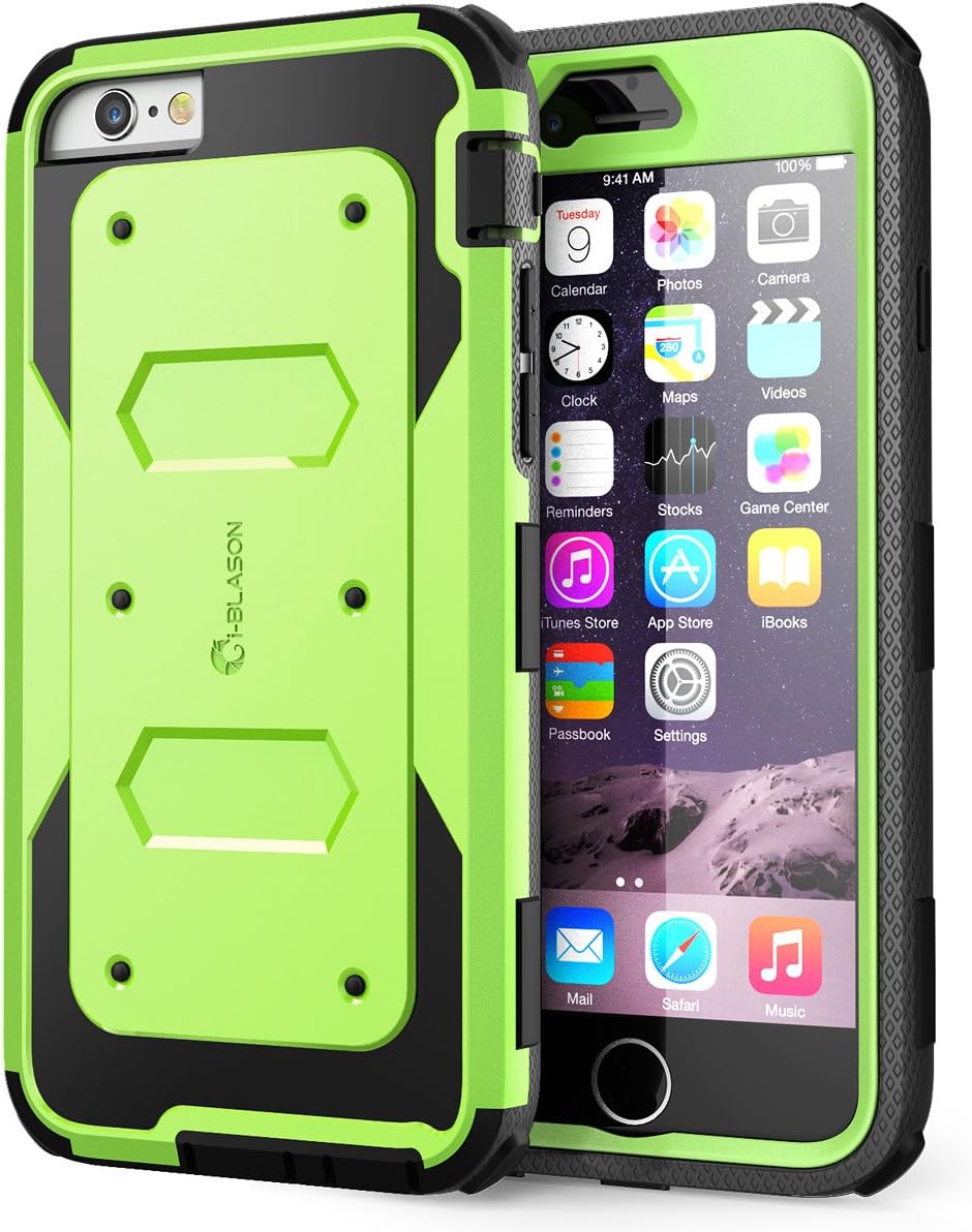 i-Blason Case Compatible with iPhone 6 / 6S 4.7 Inch, Full-body Protective Case with Front Cover and Built-in Screen Protector [Armorbox] (Green)