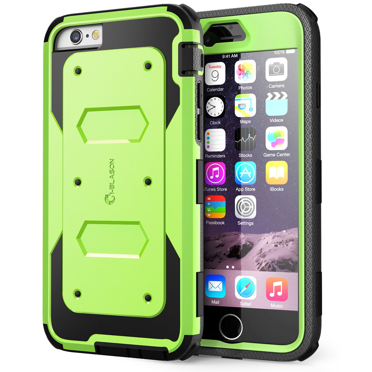 i-Blason Case Compatible with iPhone 6 / 6S 4.7 Inch, Full-body Protective Case with Front Cover and Built-in Screen Protector [Armorbox] (Green)