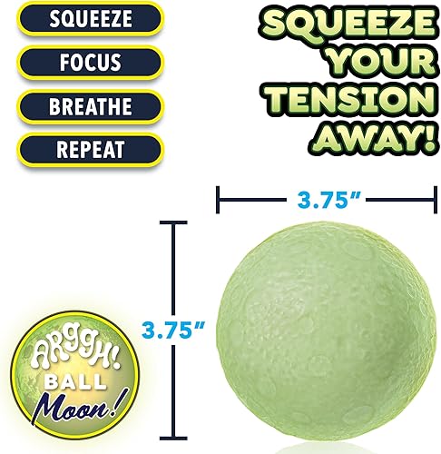 Miniatura 4 de Power Your Fun Arggh Pelotas de Estrés Lunares para Adultos - Pelotas de Estrés Lunares de 3.75 Pulgadas para Niños, Juguete Fidget de Alivio de