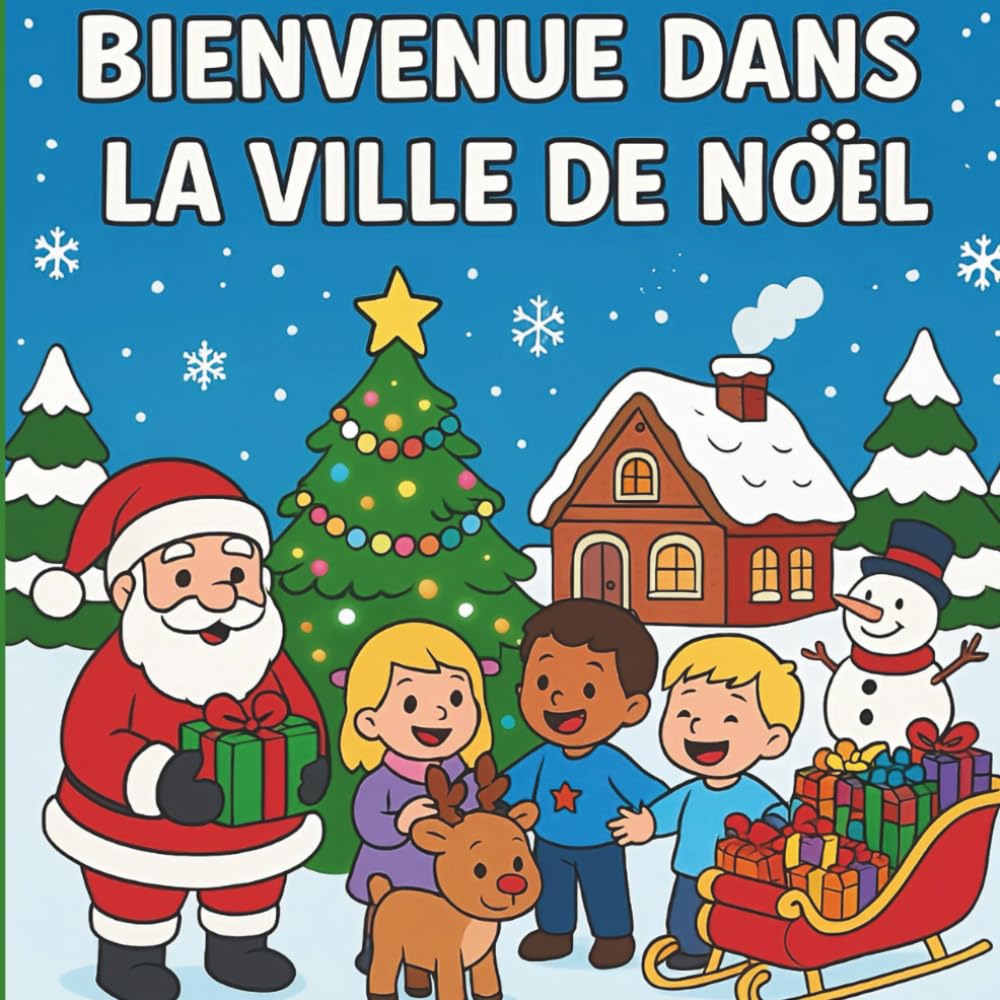 Bienvenue dans la Ville de Noël: livre de Noël à colorier pour enfants
