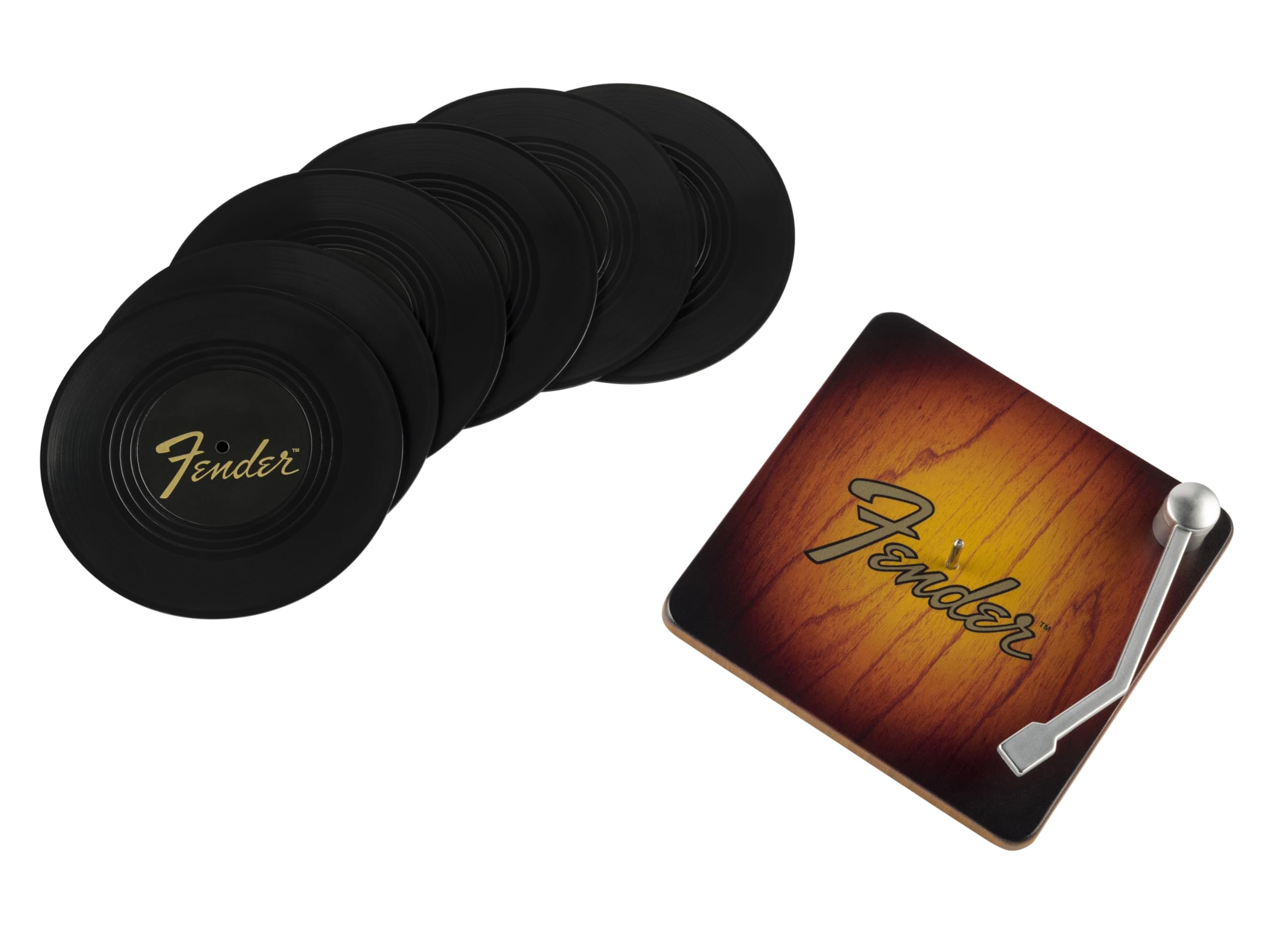 Amazon｜Fender フェンダー Sunburst Turntable Coaster Set