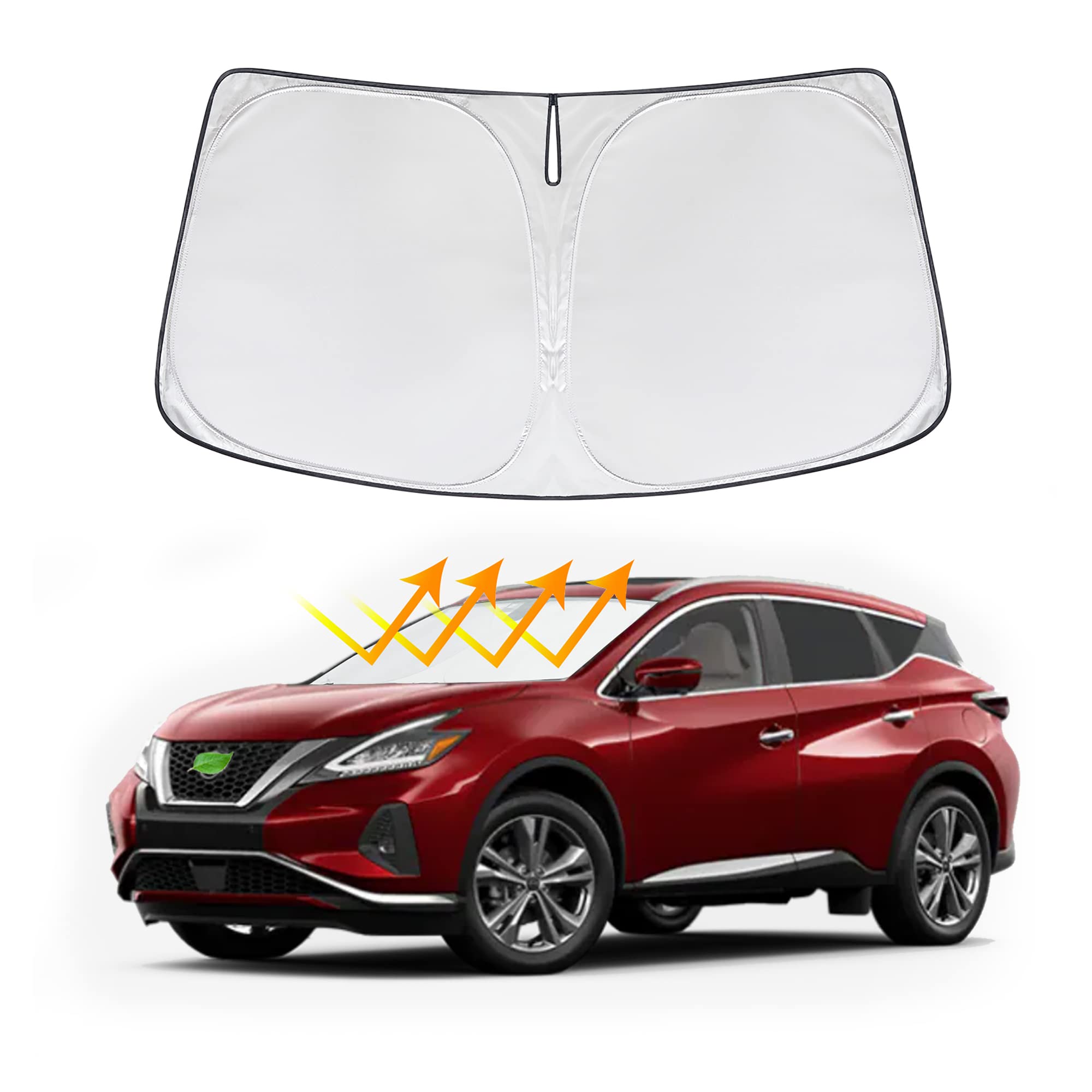 Windshield Sunshade Custom Fit Compatible with Nissan Murano SUV 2015-2025 Updated Sunshades Protector Foldable Sun Shade Block UV Rays & Sun Heat Reflective Protection Keep Your Car Cooler