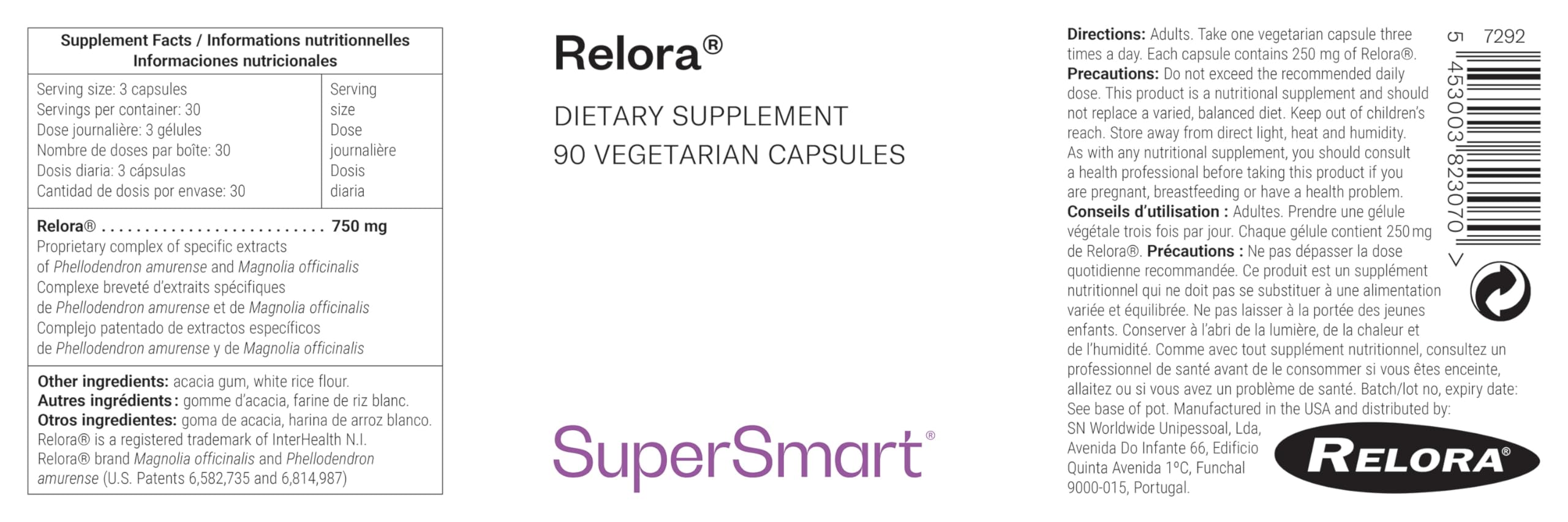 Relora - Contribue à Diminuer les Troubles de l’Humeur - Vegan -SuperSmart