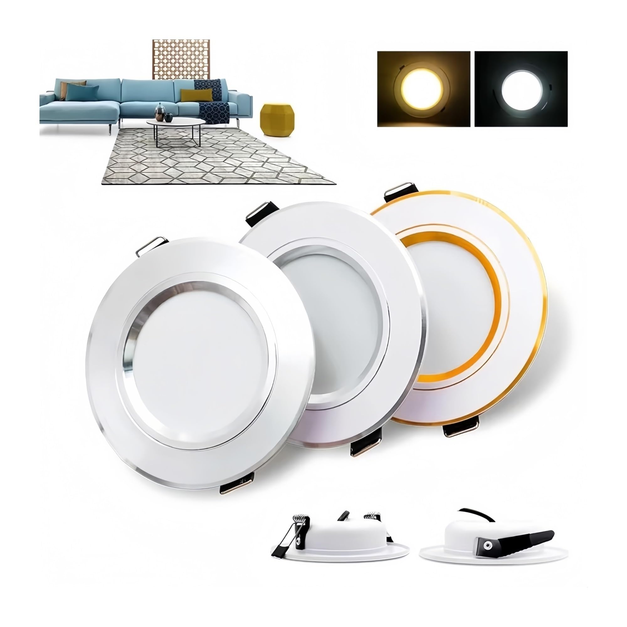 Reflektory ledowe 1 szt. LED typu Downlight 12V 5w 9w 12w 15w 18w wpuszczany reflektor oświetlenie sufitowe do salonu w domu