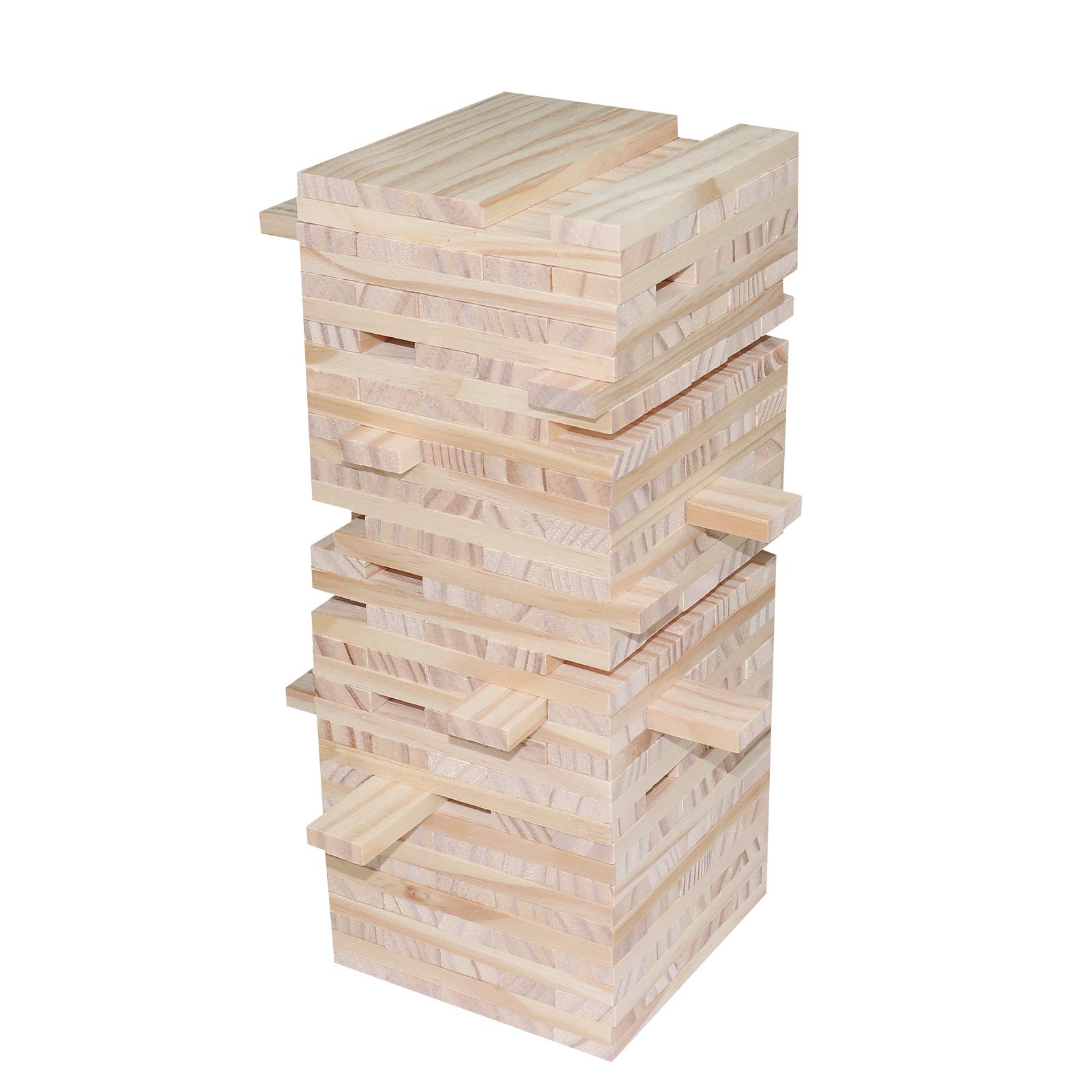 WELLGRO Natur Holzbausteine - Holzsteine zum Bauen - naturfarbene Bauklötze inkl. Aufbewahrungsbeutel- Holzbaukasten - Bausteine Holz - Menge wählbar, Stückzahl:350 Stück