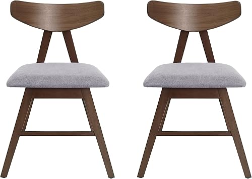 Miniatura 12 de Christopher Knight Home Stocker - Sillas de comedor tapizadas, color beige claro/nogal (juego de 2) Beige claro + nogal,Gris oscuro +