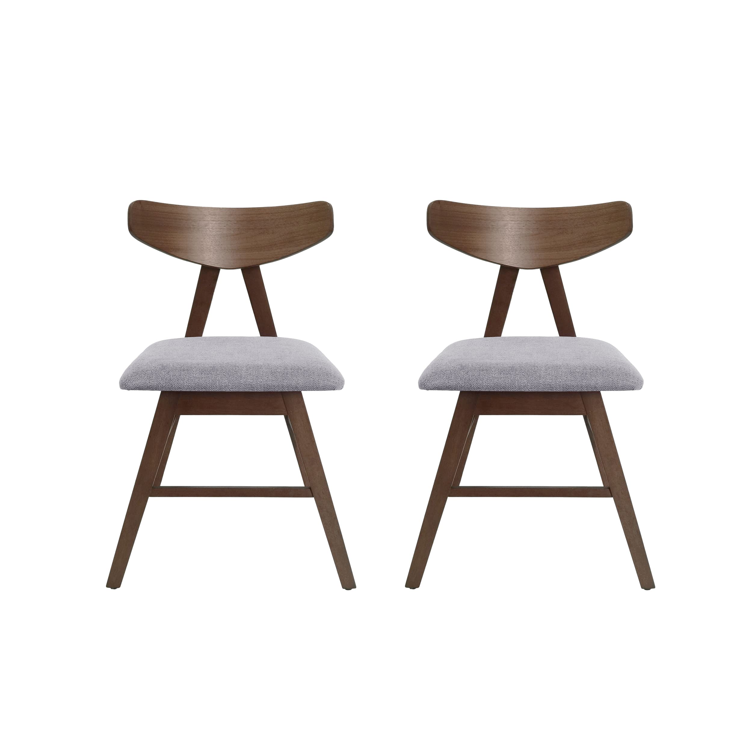 Christopher Knight Home Stocker Upholstered Dining Chairs - Dark Gray/Walnut (Set of 2)