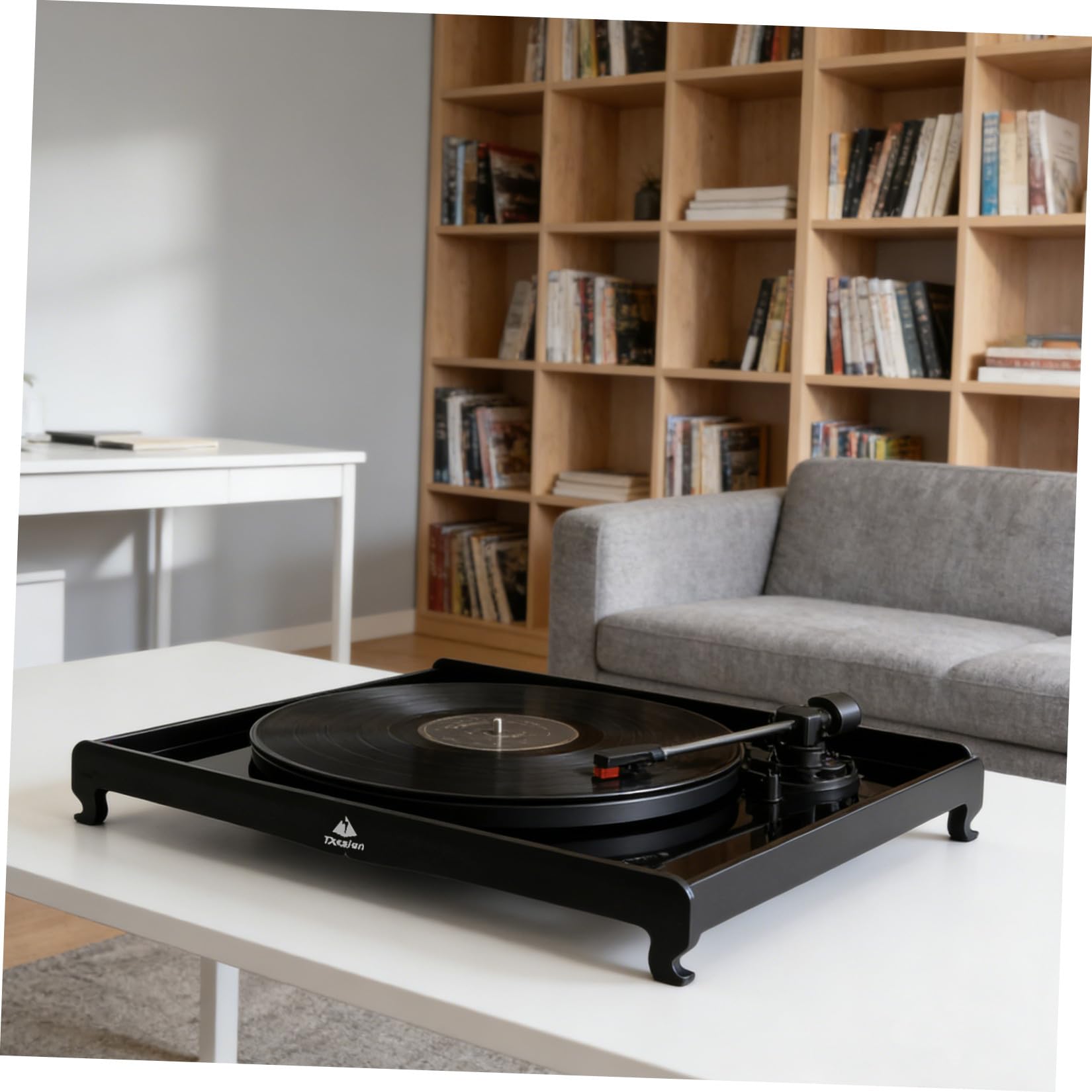 Base Isolante Antivibrazione per Giradischi in Acrilico Nero Supporto per Dischi in Vinile per Spazio Musica e Casa