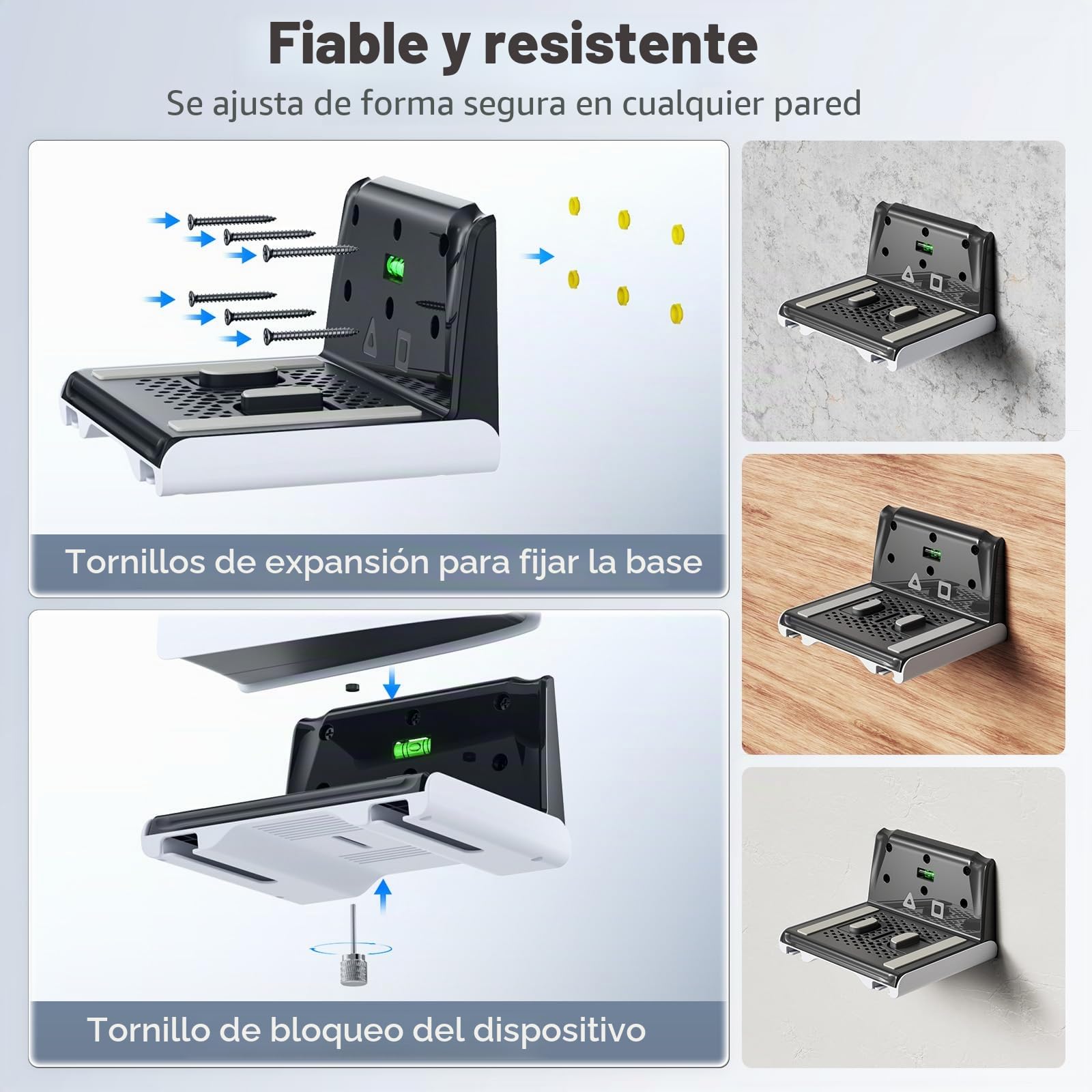 Soporte de Pared para PS5 Compatible con Consolas P5/Slim/Pro, Soporte Vertical para PS5 para Base Mando P5, Kit de Montaje en Pared para PlayStation 5 Accesorios con Gancho Auriculares, Blanco