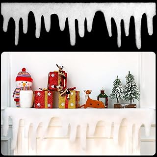 4 Pieces Glitter Icicle Borders Christmas Icicle Fringe Winter Bulletin Board Borders Snow Holiday Borders Decorations for Holiday Classroom Windowsill Mantel Wall Decor