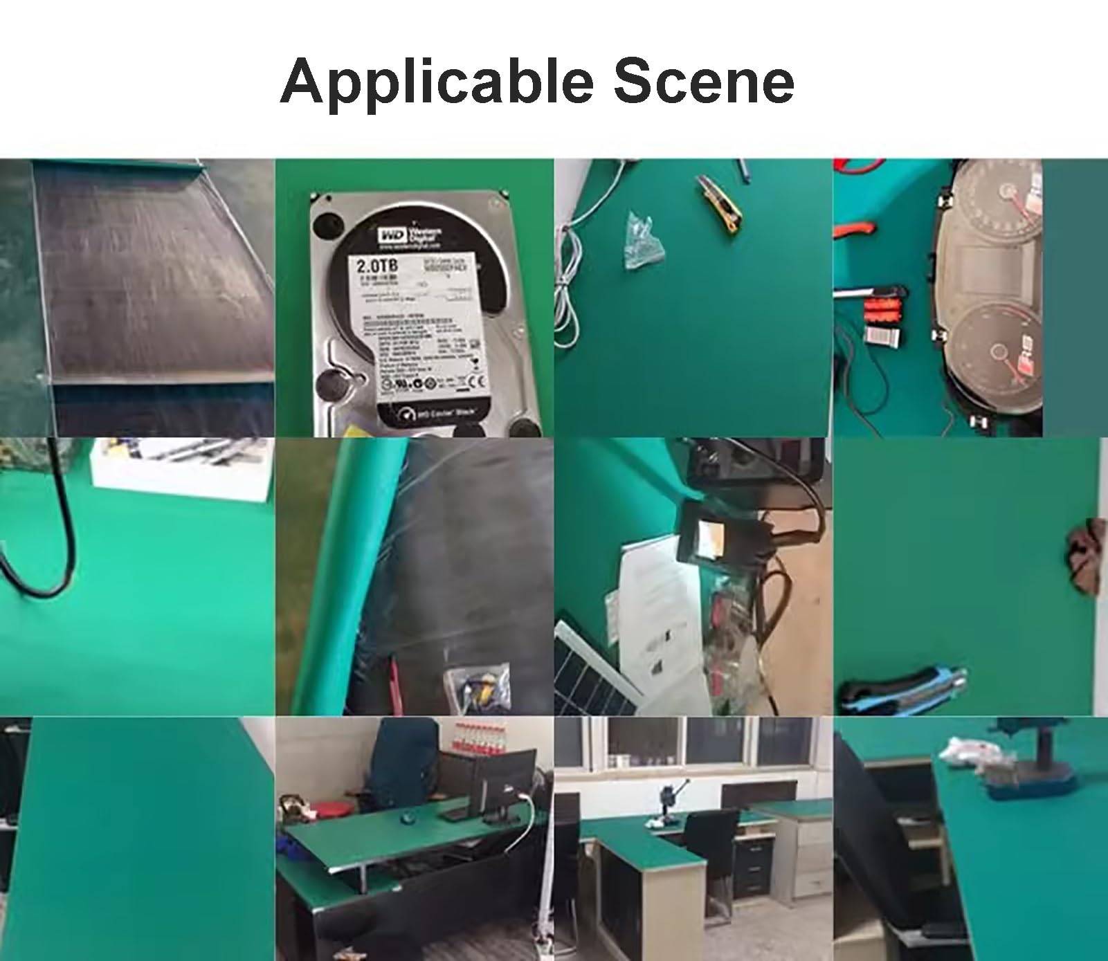 Alfombrilla antiestática de goma para banco de, Tamaños múltiples de par en del verde los 60cm la estera que suelda silicón ESD for reparación electrónica(60x140cm)