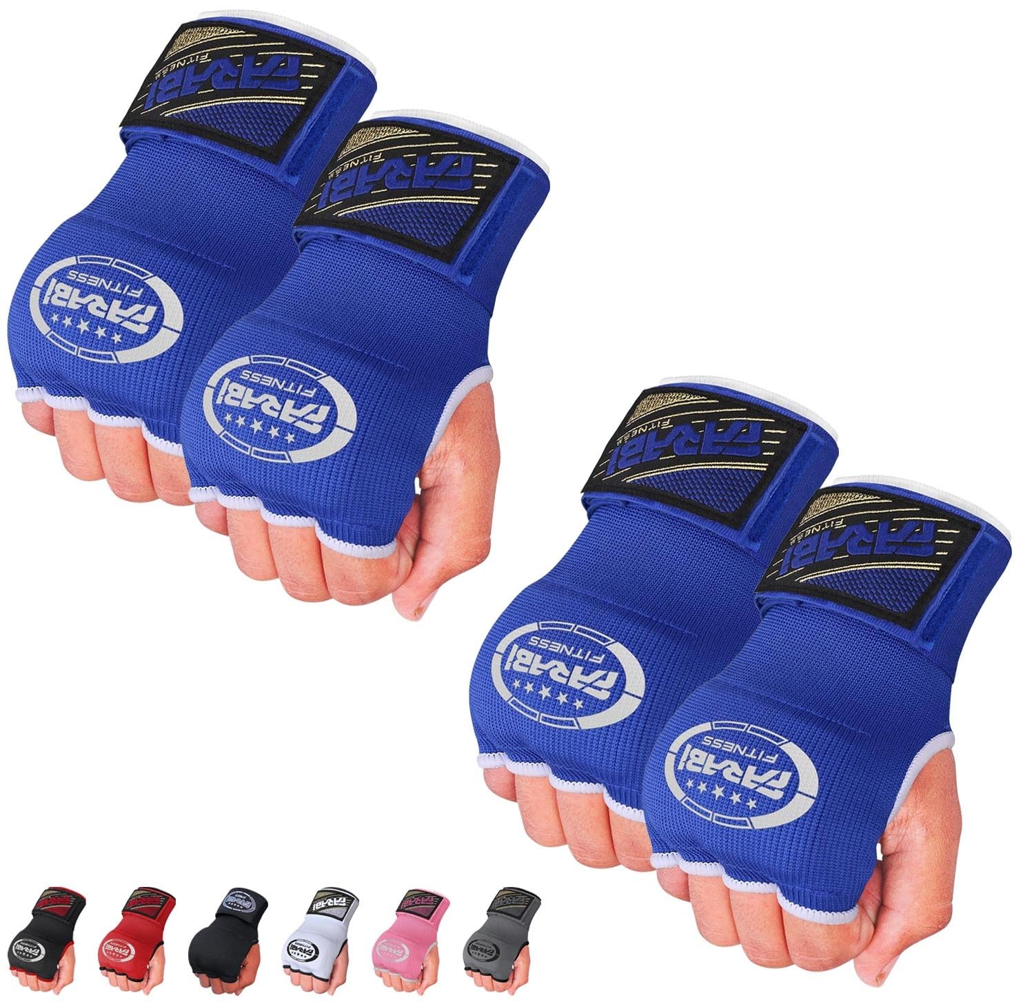 Farabi Kids Junior Inner Hand Wraps Gloves Easy Gel Padded Boxing Wraps with Wrist Wraps Pair (Blue (Pack of 2)) — image 1