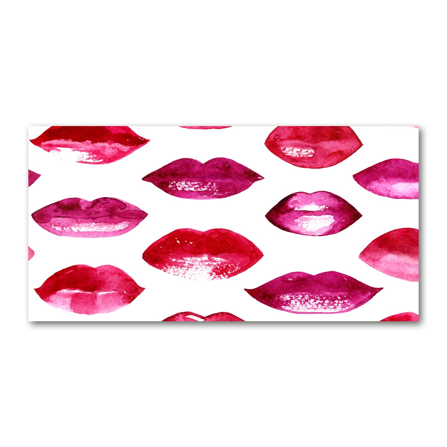 Tulup Impression sur verre100x50 cm Image Tableau Photo décorative panoramique pour la Cuisine et Le Salon - Divers - Lèvres Rouges - Rouge