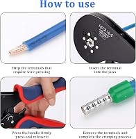 ZONJIE Krimpelő Fogó 0,08-16 mm² Vezetékvég Érvéghüvelyekhez, Ergonomikus Fogantyú, Ipari és Barkács Használatra, 30-5AWG Méretekhez 6