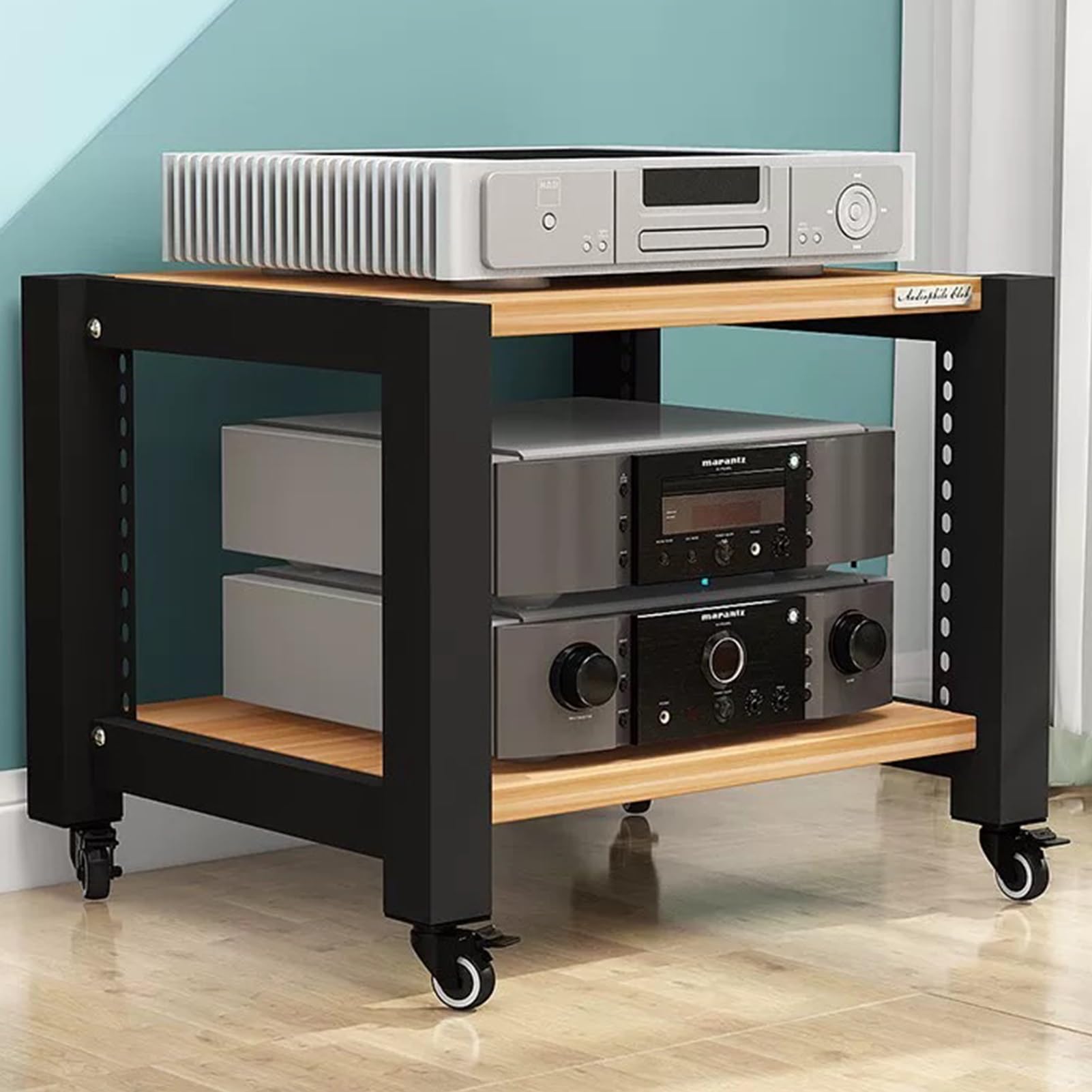 Estante de audio para equipos de TV portátil ideal para organizar el salón o la oficina