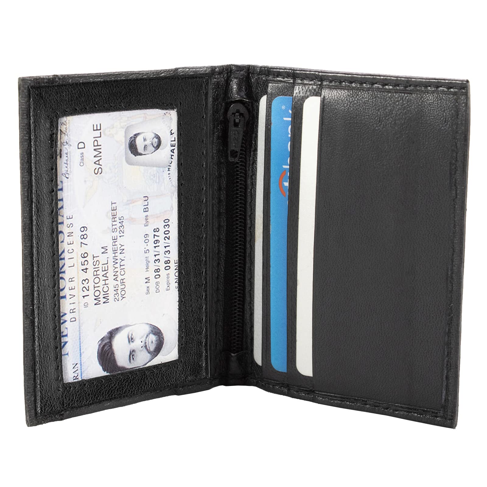 Genuine Leather Men's Bifold Credit Card Holder