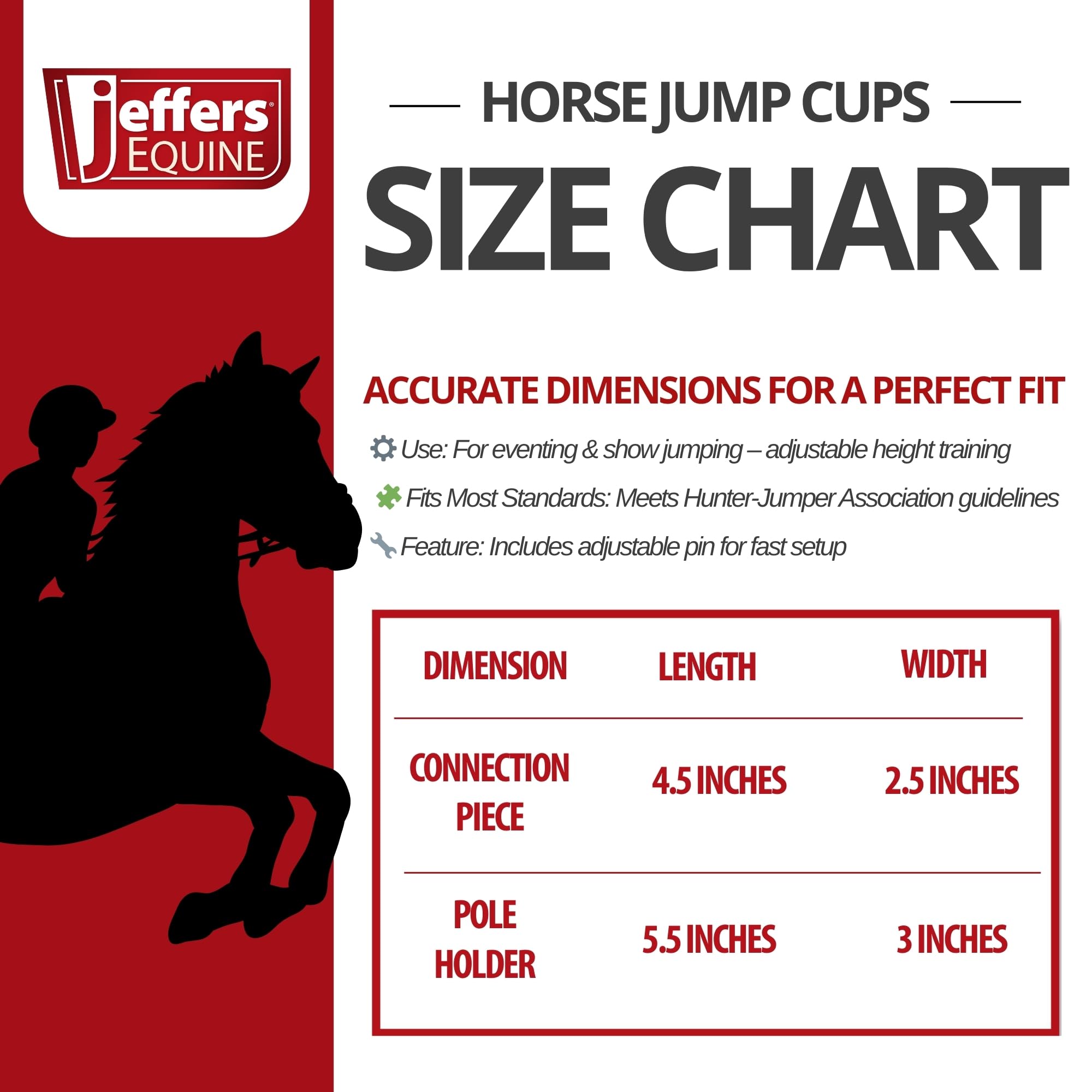 Jeffers Equine Plastic Training Jump Cups for Horses with Pins, Black – Heavy Duty Horse Jump Cups for Training, Arena Obstacles, Hunter Jumper, Equestrian Equipment, Riding Accessories, Pair, 6 Pack