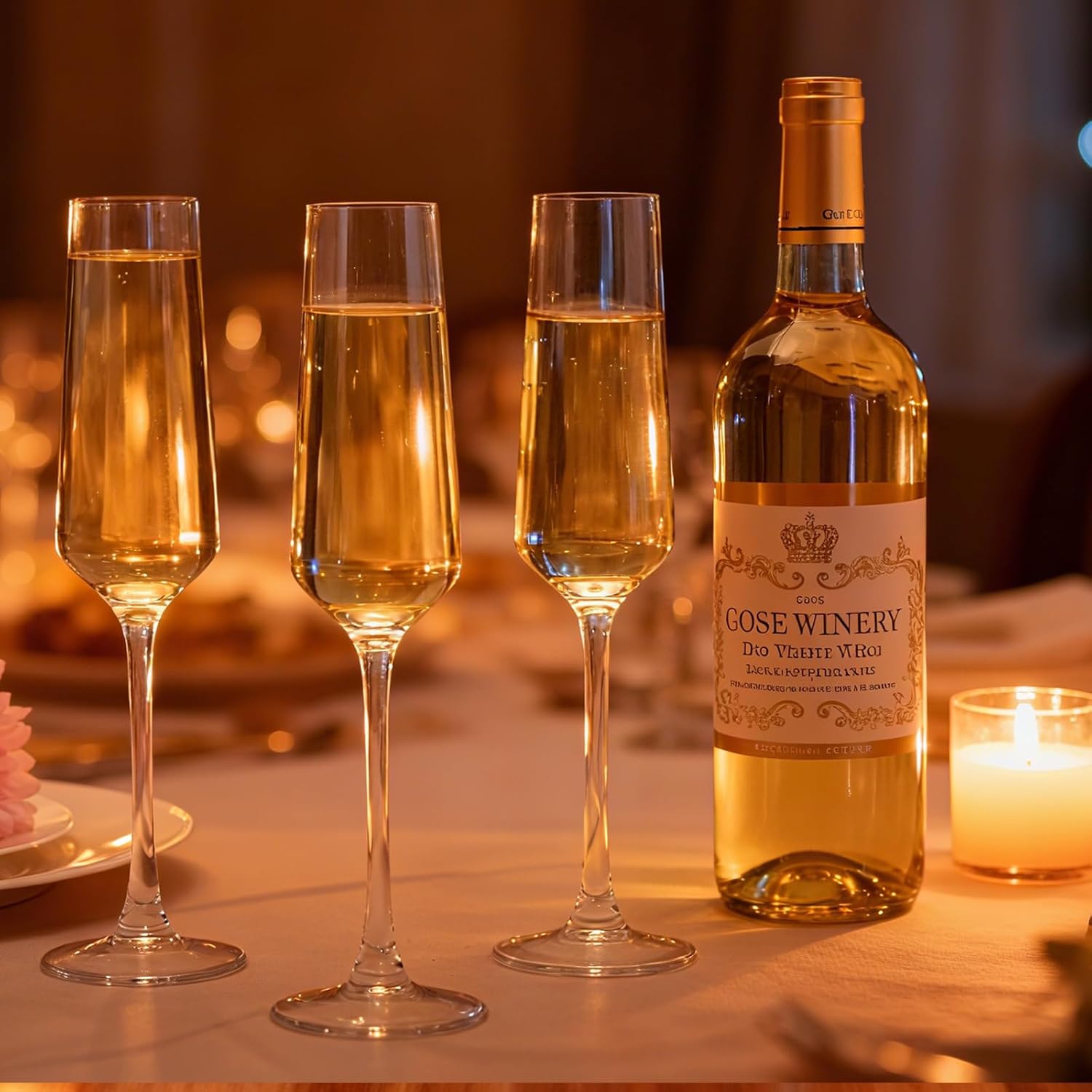 Champagne Flutes 7.5oz, Champagne Glasses Set of 6,Unique Gift for Birthday, Wedding, Anniversary, Wedding Toasting Glasses for Home Bar, Parties - Image 7