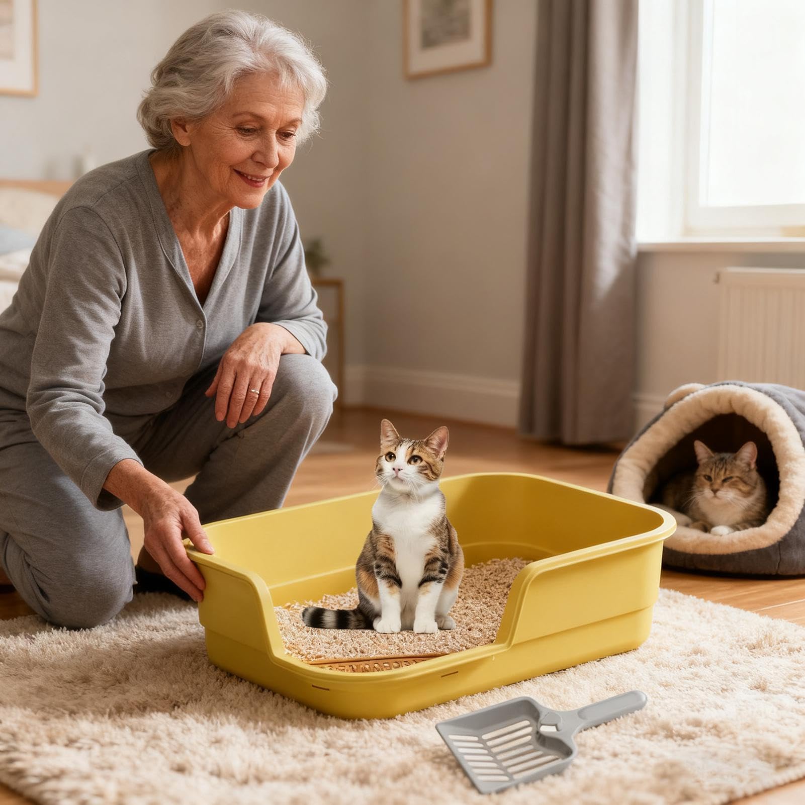 Lettiera Per Gatti Grande Facile da Pulire con | Lettiera Facile Da Pulire Per Più Gatti Per Pulizia Controllo Odori Interno Ufficio Dormitorio Appartamento Casa Hotel