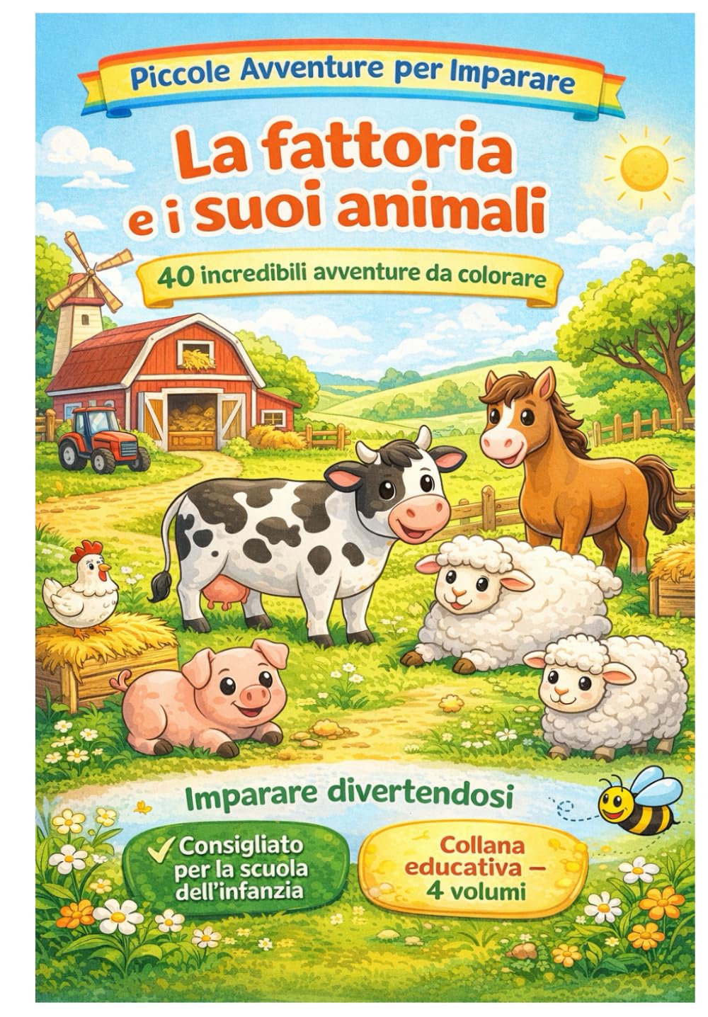 La fattoria e i suoi animali: 40 incredibili avventure da colorare – Consigliato per la scuola dell’infanzia