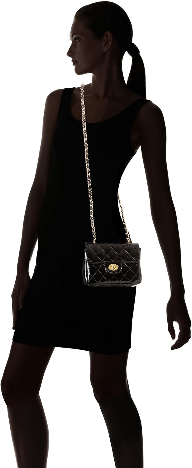 CoLab by Christopher Kon 1129 Zenith Small Quilt, Black Patent